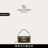 华伦天奴VALENTINO[礼物]女士 LOCO 小号小牛皮手袋链条包单肩斜挎手提包 温柔黑 均码