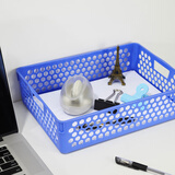 晨光（M&G）文具发票单据收纳筐A4文件栏办公文件篮资料塑料框凭证筐文件框 蓝色 ADM95083 1个装