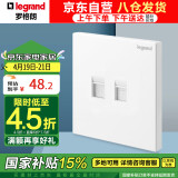 罗格朗（LEGRAND）开关插座面板 仕典玉兰白无边框大面板电话电脑（超五类）插座