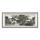 琅櫃坊客厅山水画国画手绘办公室横幅挂画名家字画真迹带框水墨画 A-福山雅居图