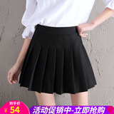 半身裙女春夏秋冬季百褶裙短裙A字裙子高腰黑色显瘦褶皱学院风女士学生舞蹈小黑裙 黑色 XL