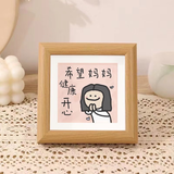 右客父亲节送爸爸礼物母亲礼物卧室房间摆件相框插画桌面摆件送父母节 希望妈妈健康开心 四寸【10*10】