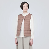 无印良品（MUJI）女式 轻量羽绒便携式背心女款马甲马夹秋冬保暖外搭羽绒内胆 烟熏粉色 S (155/80A)