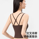 SecretWorld吊带女生夏季带胸垫可外穿免穿文胸洋气美背白色内搭一体女士背心