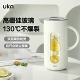 UKA冷水壶高硼硅玻璃凉白开水壶杯耐高温防烫家用大容量 白色