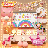 新新精艺生日布置场景装饰品气球小女孩生日派对周岁儿童仪式感氛围布置