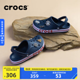 crocs卡骆驰洞洞鞋贝雅卡骆班轻便耐磨一脚蹬休闲鞋|205089 深蓝/辣椒红-4CC 43 (270mm)