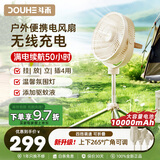 斗禾户外露营风扇宿舍小吊扇USB充电超长续航帐篷大风力电风扇桌面折叠风扇便携式室外降温神器 【热销款】10000毫安-|-50小时超长续航