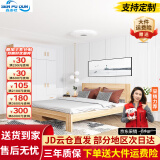 森普顿衣柜卧室平开门组合现代简易家用柜子收纳衣橱(可升级实木生态板) 四门衣柜+1.5M浅胡桃色床+床垫