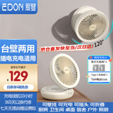爱登（edon） 电风扇悬浮空气循环扇无线学生桌面小风扇USB充电宿舍壁挂办公室台式便携折叠风扇厨房壁挂E808 米色【充电款】