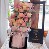 莱一刻鲜花礼盒速递玫瑰花束表白送女友生日礼物全国同城配送 19朵玫瑰混搭礼盒