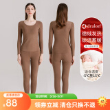 Carey Kay【反季清仓】保暖内衣女加绒加厚德绒发热男士保暖套装情侣打底衣 驼色(女士) 2XL