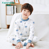 小青龙新款儿童内衣套装纯棉春秋长袖男女宝宝秋衣裤套装 蓝太空（男宝宝） 140 (建议130-140cm)