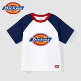 DICKIESDickies童装男童短袖t恤夏季小童休闲纯棉半袖儿童夏装学院风上衣 藏蓝/DK红蓝标小 110 【推荐体重30-37斤】