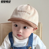 小孩帽子1-3岁男宝秋天宝宝鸭舌帽春秋季婴儿帽子秋冬灯芯绒儿童帽保暖棒球帽男童帽帅气 tomorrow-米色 1-3岁(48-52cm)