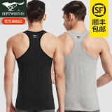 七匹狼背心男士工字纯棉夏季运动健身跨栏白色打底汗衫紧身t恤内衣背心 工字背心2件（黑+灰） L (推荐体重110-130斤)