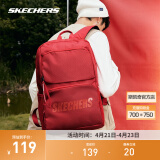 斯凯奇（Skechers）男女同款196家族双肩包电脑包学生经典百搭简约高中书包旅行背包 赛车红/001W 20-30升