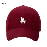 美职棒（MLB）旗舰官网男女帽子运动休闲鸭舌帽情侣遮阳帽软顶棒球帽生日礼物 洛杉矶道奇队/酒红色/77 均码 F