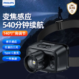 飞利浦（PHILIPS）感应头灯强光超亮超长续航夜钓灯头戴式帽夹工作灯远射SFL3183RH