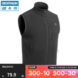 迪卡侬（DECATHLON）抓绒马甲男女秋保暖摇粒绒背心抓绒衣开衫冲锋衣内胆MH120 男款-黑色 L