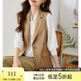 梵希蔓马甲西装外套女外穿小坎肩2025年春秋装叠穿马夹 V8227 卡其色 L