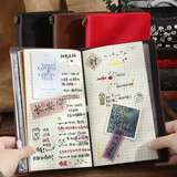 朗捷【2本9折】朗捷 a6旅行绑带手帐本随身日记本/复古笔记本子/活页记事本/皮面计划本定制logo 红色（单本）