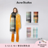 Acne Studios男女同款 格纹流苏彩虹Vally围巾羊毛披肩CA0084 绿色/灰黑色 均码