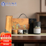 苏氏陶瓷（SUSHI CERAMICS）手绘釉画彩千里江山手抓壶礼盒套装中国风文创伴手礼