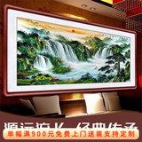 迅典国画山水画鸿运当头挂画客厅装饰画办公室字画风水画沙发背景墙画 V款【源远流长】 实木带框163*83CM（有机玻璃）