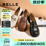 百丽（Belle）马衔扣软底乐福鞋女新商场同款百搭小皮鞋Z3B1DAA5 黑色（第二批） 37 (235mm)