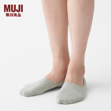 无印良品 MUJI 女式 脚跟带防滑 薄款 隐形船袜 DAG02C1S 灰色 21-23cm/32-36码