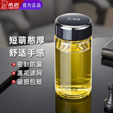 希诺单层玻璃杯2025新款商务办公水杯男女士杯子大容量泡茶杯 XN-9185-紫罗兰-310ML矮胖款