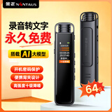 金正【冠军推荐】64G大容量专业录音笔高清降噪免费转文字神器便携背夹 培训 会议采访 学习记录R33