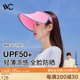 VVC成毅同款遮阳帽夏季男女户外骑行太阳帽女神帽遮脸防紫外线防晒帽 【经典款】玫红 可调节