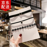 倾欣 高颜值锁骨链黑色皮绳choker颈链铃铛项圈女生蕾丝绑带情趣项链 3件套（天生尤物）