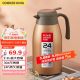 炊大皇保温壶304不锈钢家用大容量防滑底保温壶 闪金 2.2L