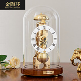 金陶莎德国赫姆勒玻璃座钟轻奢时尚台钟客厅桌面美式机械钟简约艺术摆钟 德国赫姆勒单铃机芯