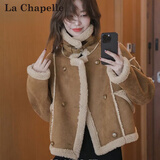 拉夏贝尔（La Chapelle）毛呢短外套女装新品2025年春秋新款韩版时尚小个子外套夹克上衣女 咖色 M