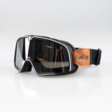 CYCKING摩托车风镜复古哈雷头盔护目镜机车挡风眼镜越野骑行防风沙紫外线 黑带风镜+镀银镜片 均码（可调节松紧带）