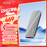 小盘(XDISK)1TB USB3.2移动固态硬盘（PSSD）M系列 Type-C亮灰色固态Nvme协议超簿便携手机直连兼容MAC
