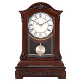 枫叶（MapleLeaf） 新中式客厅简约实木座钟家用复古艺术钟表简约创意欧式时钟摆件 8036罗马+报时丽声+底座