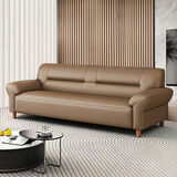 吉世伦北欧皮革沙发现代简约小户型双人三人位客厅家用皮艺沙发猫抓皮 猫抓皮革咖啡色+海绵+乳胶+实木框 多人位 2.1m -厂家直销