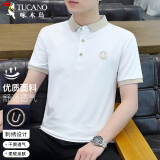 啄木鸟（TUCANO）短袖t恤男士商务休闲polo打底衫时尚百搭上衣男装白色 XL