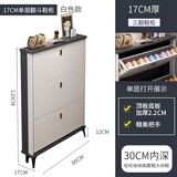 特司悠意式超薄翻斗鞋柜家用门口室内新款2025爆款入户玄关柜一体小鞋架 拼色白80长17宽120高(cm)