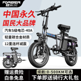 永久【国民品牌】折叠电动车代驾电动自行车外卖电瓶车锂电池新国标 尊享版-进口电芯-40A-纯电续航约120KM