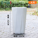 大号特大号高筒陶瓷花盆发财树天堂鸟大口径30以上绿植大花盆 八方纯白色高腰款(大号)