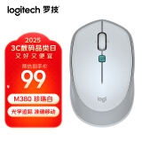 罗技（Logitech） M380 无线鼠标 无线2.4G 办公鼠标 百度AI智能语音输入打字翻译 家用办公型M380 珍珠白