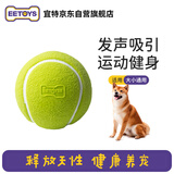 宜特（EETOYS）绿色网球狗狗玩具发声互动可水洗洁齿球宠物用品