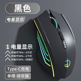剑圣一族无线蓝牙鼠标游戏鼠标电竞鼠标电量显示无线RGB/2.4G/蓝牙三模连接竞技FPS吃鸡宏cf送男友礼物M800 电量显示7键-单模-2400DPI-RGB-经典黑