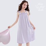 Hello Kitty女童睡裙夏季儿童吊带睡衣洋气公主裙中大童家居服G083香芋紫170